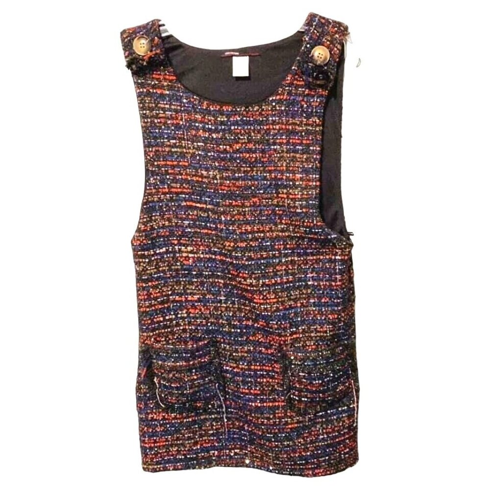 Love Culture Sleeveless Boucle‎ Tweed Dress L Rainbow Colorful Fall Art Teacher
